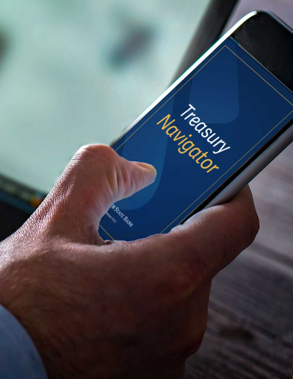 promo image for employee using treasury navigator mobile